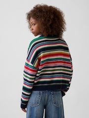 Gap Multi Stripe Oversized Crew Neck Jumper (4-13yrs) - Image 2 of 5