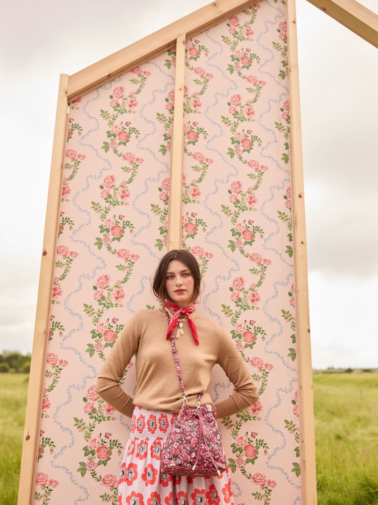Cath Kidston Pink/Red Ditsy Floral Bucket Bag - Image 1 of 10