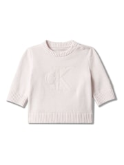 Calvin Klein White Monologo Newborn Sweater - Image 1 of 2