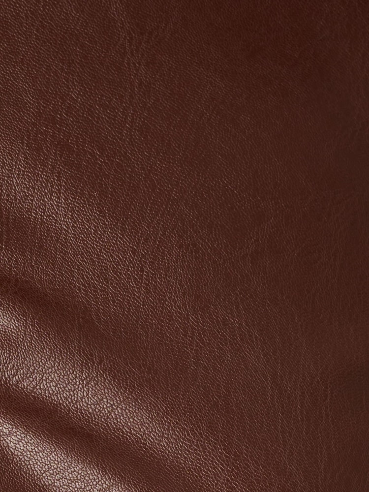 Adrianna Papell Brown Leather Zip Front Dress - Image 6 of 6