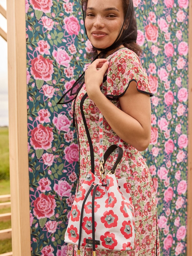 Cath Kidston Blue Floral Bucket Bag - Image 1 of 10