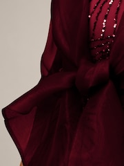 Adrianna Papell Red Short Sleeve Organza Wrap Jacket - Image 4 of 6