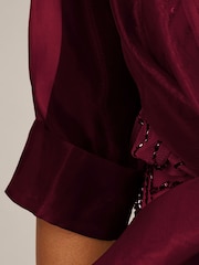 Adrianna Papell Red Short Sleeve Organza Wrap Jacket - Image 5 of 6