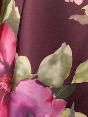 Adrianna Papell Purple Floral Mikado Gown - Image 3 of 6