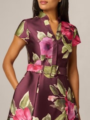 Adrianna Papell Purple Floral Mikado Gown - Image 5 of 6