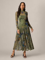 Adrianna Papell Mock Neck Ankle Dress - Imaginea 1 din 6