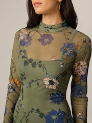 Adrianna Papell Mock Neck Ankle Dress - Imaginea 4 din 6
