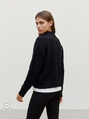 VERO MODA Black High Neck Graphic Swan Knit Jumper - Image 2 of 5