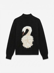 VERO MODA Black High Neck Graphic Swan Knit Jumper - Image 5 of 5