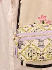 Cath Kidston Green Birdcage Print Camera Cross-Body Bag - Image 3 of 9