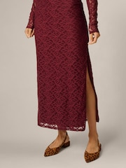 Adrianna Papell Red Papell Mock Neck Lace Dress - Image 6 of 6
