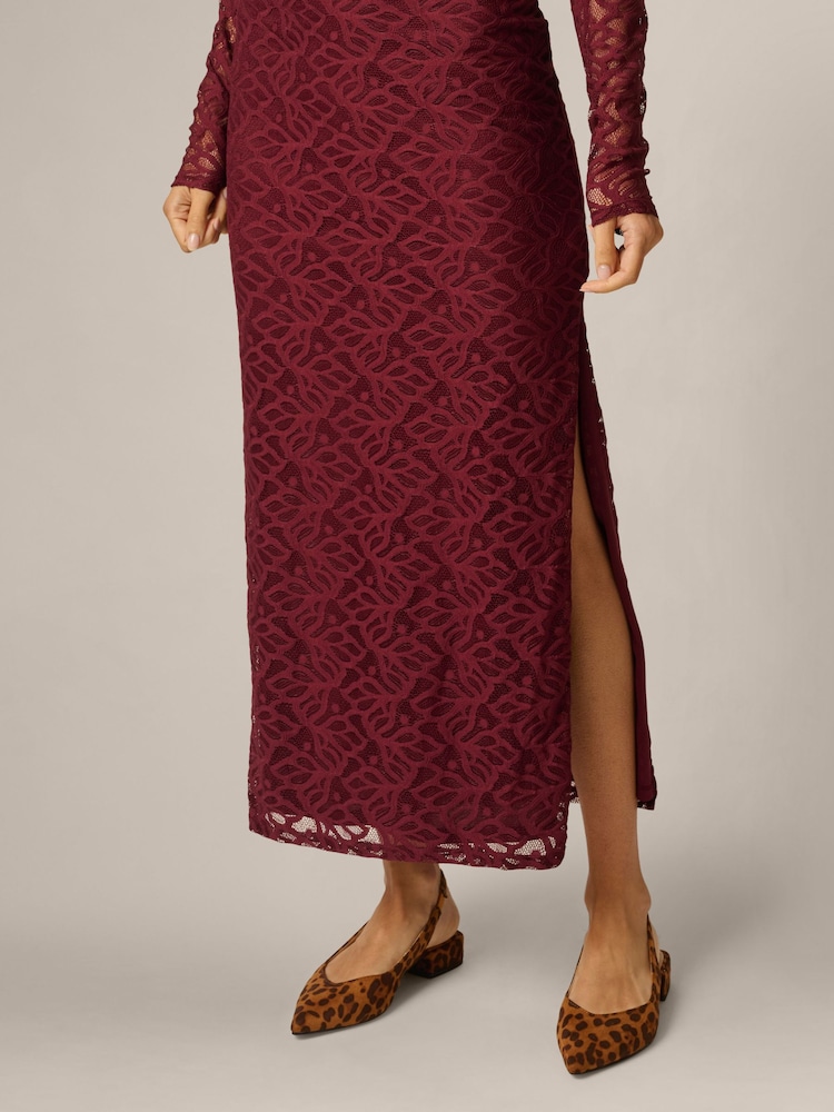 Adrianna Papell Red Papell Mock Neck Lace Dress - Image 6 of 6