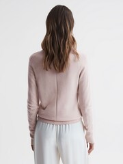 Reiss Light Pink Addison Wool Blend Crew Neck Jumper - Image 5 of 5