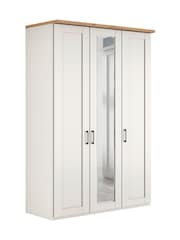Wiemann White Truro Triple Wood and Mirror Semi Fitted Wardrobe - Image 2 of 4
