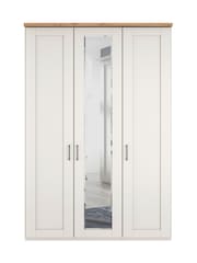 Wiemann White Truro Triple Wood and Mirror Semi Fitted Wardrobe - Image 3 of 4