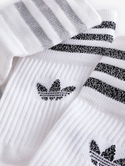 adidas Originals Grey/White Mid Cut Glitter Crew Socks 2 Pack - Image 4 of 4
