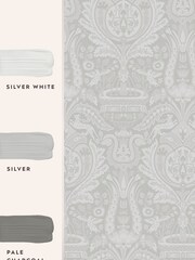 Laura Ashley Slate Heraldic Damask 10M Wallpaper - Image 4 of 4