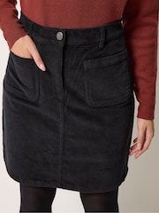 M&Co Black Pocket Detail Cotton Corduroy Skirt - Image 4 of 6