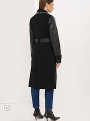 Star by Julien MacDonald Black Faux Leather Trim Coat - Image 3 of 4