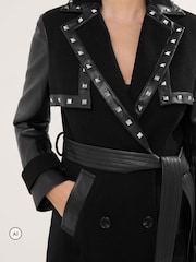 Star by Julien MacDonald Black Faux Leather Trim Coat - Image 4 of 4