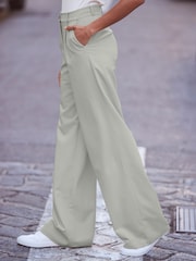 Sosandar Green Sage Green Wide Leg Trousers - Image 3 of 5