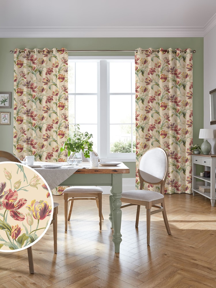 Laura Ashley Red Gosford Made to Measure Curtains - Image 2 of 8