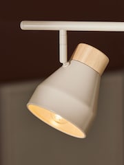 MADE.COM Cream Albert 3 Light Linear Pendant Bar Ceiling Light - Image 2 of 3
