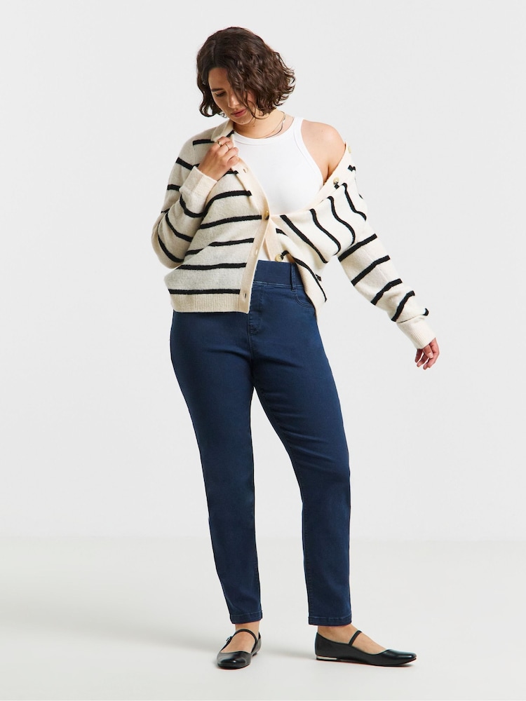 Simply Be Blue Slim Pull On Jeggings - Image 2 of 5 Simply Be Blue Slim Pull On Jeggings - Image 2 of 5