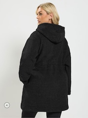 Yours Curve Black Borg Tunic Fleece - Image 4 of 7
