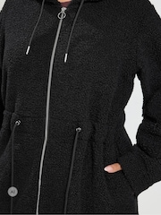 Yours Curve Black Borg Tunic Fleece - Image 5 of 7