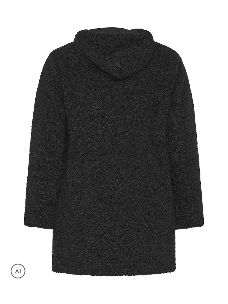Yours Curve Black Borg Tunic Fleece - Image 7 of 7 Yours Curve Black Borg Tunic Fleece - Image 7 of 7
