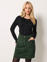 M&Co Green Pocket Detail Cotton Corduroy Skirt - Image 1 of 6