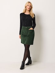 M&Co Green Pocket Detail Cotton Corduroy Skirt - Image 2 of 6