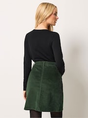 M&Co Green Pocket Detail Cotton Corduroy Skirt - Image 3 of 6