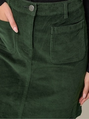 M&Co Green Pocket Detail Cotton Corduroy Skirt - Image 4 of 6