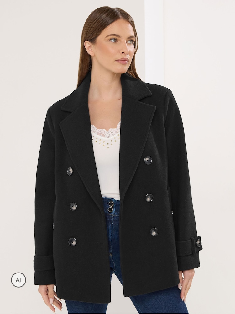 Star by Julien MacDonald Black Pea Coat - Image 1 of 6