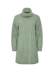 M&Co Green Cable Knit Roll Neck Jumper - Image 5 of 6