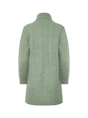 M&Co Green Cable Knit Roll Neck Jumper - Image 6 of 6