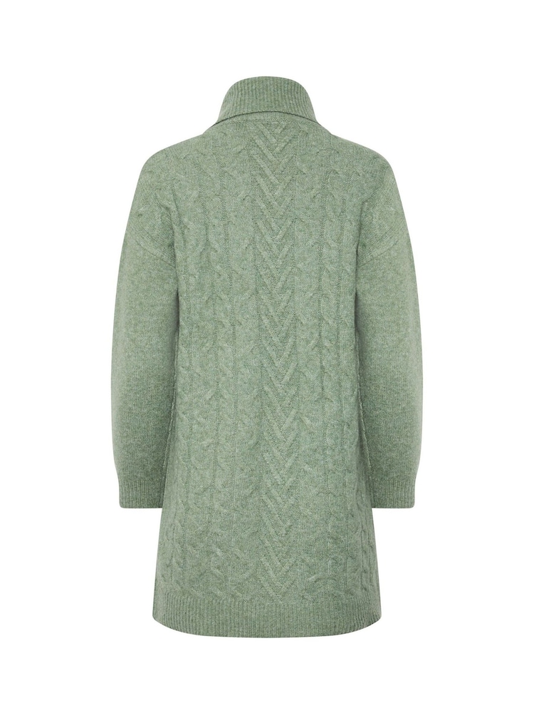 M&Co Green Cable Knit Roll Neck Jumper - Image 6 of 6