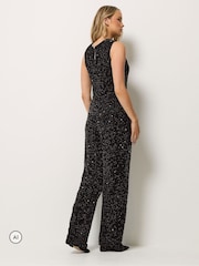 لباس قطعة واحدة مخملي بترتر برقبة كبيرة من Long Tall Sally - صورة 2 من 6