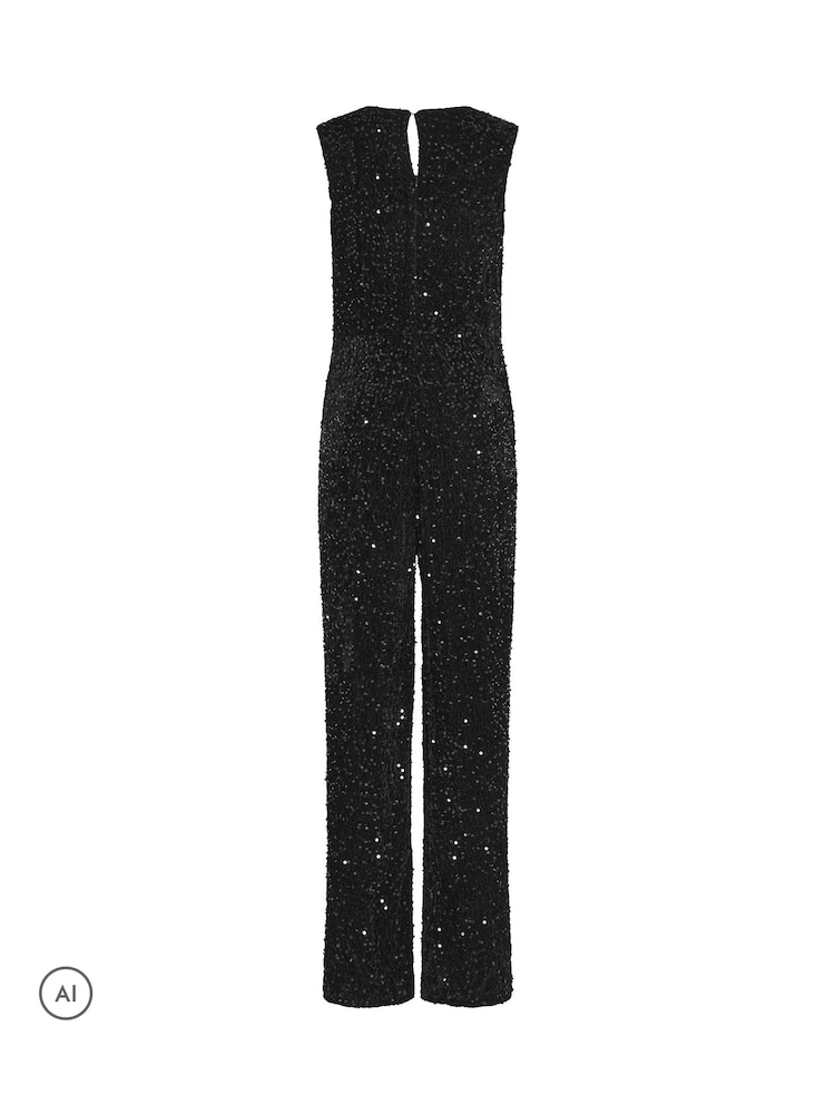 لباس قطعة واحدة مخملي بترتر برقبة كبيرة من Long Tall Sally - صورة 6 من 6 لباس قطعة واحدة مخملي بترتر برقبة كبيرة من Long Tall Sally - صورة 6 من 6