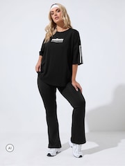 Yours Curve Black Active Flared Leggings - Image 2 of 7