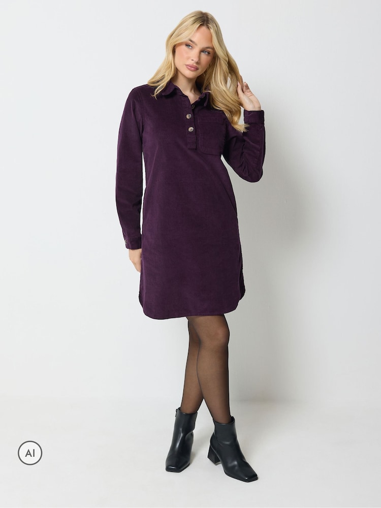 M&Co Purple Cord Pocket Dress - Image 1 of 6 M&Co Purple Cord Pocket Dress - Image 1 of 6