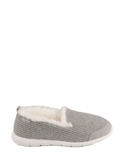 Totes Grey Isotoner Ladies Iso-Flex Waffle Full Back Slippers - Image 2 of 5