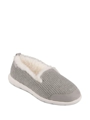 Totes Grey Isotoner Ladies Iso-Flex Waffle Full Back Slippers - Image 3 of 5
