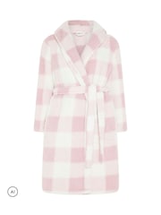 Yours Curve Checked Collared Robe - Bild 5 von 6