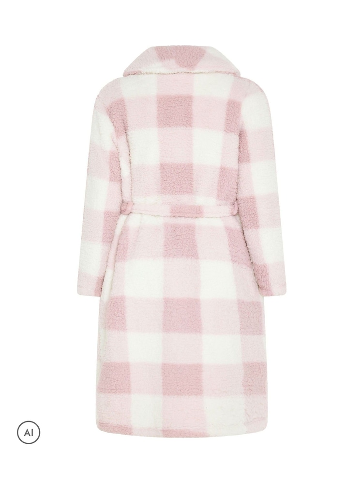 Yours Curve Checked Collared Robe - Bild 6 von 6 Yours Curve Checked Collared Robe - Bild 6 von 6