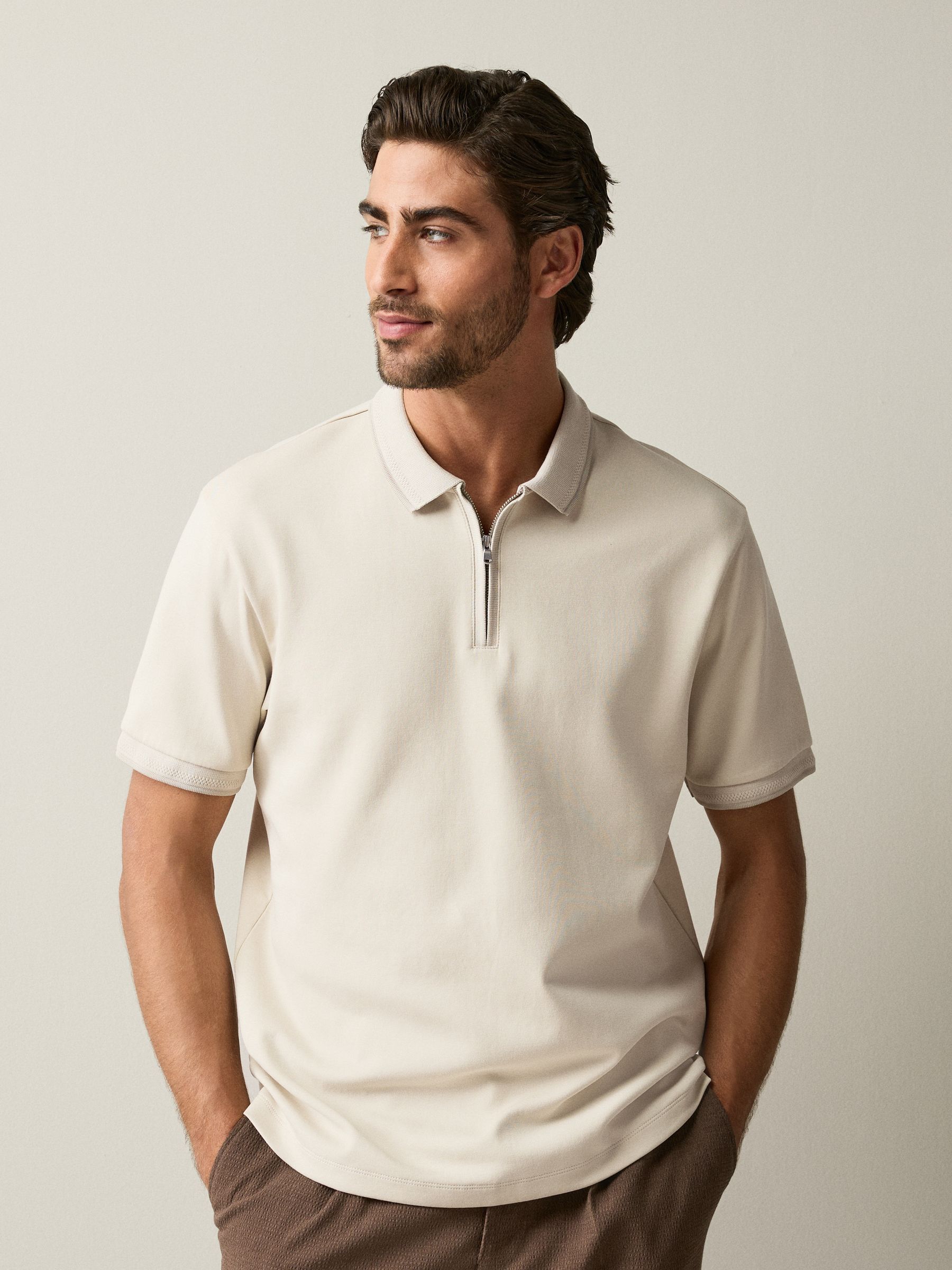 Buy Stone Motionflex Soft Polo Shirt from Next USA
