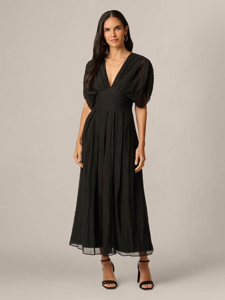 Adrianna Black Organdy Midi Dress - Image 1 of 6