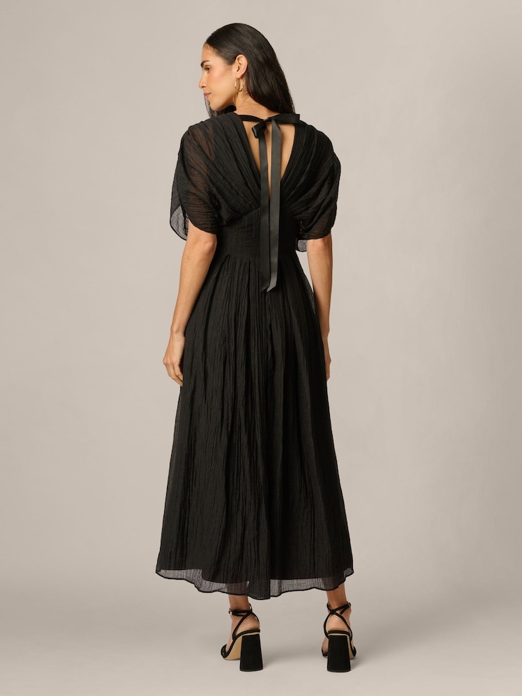 Adrianna Black Organdy Midi Dress - Image 2 of 6